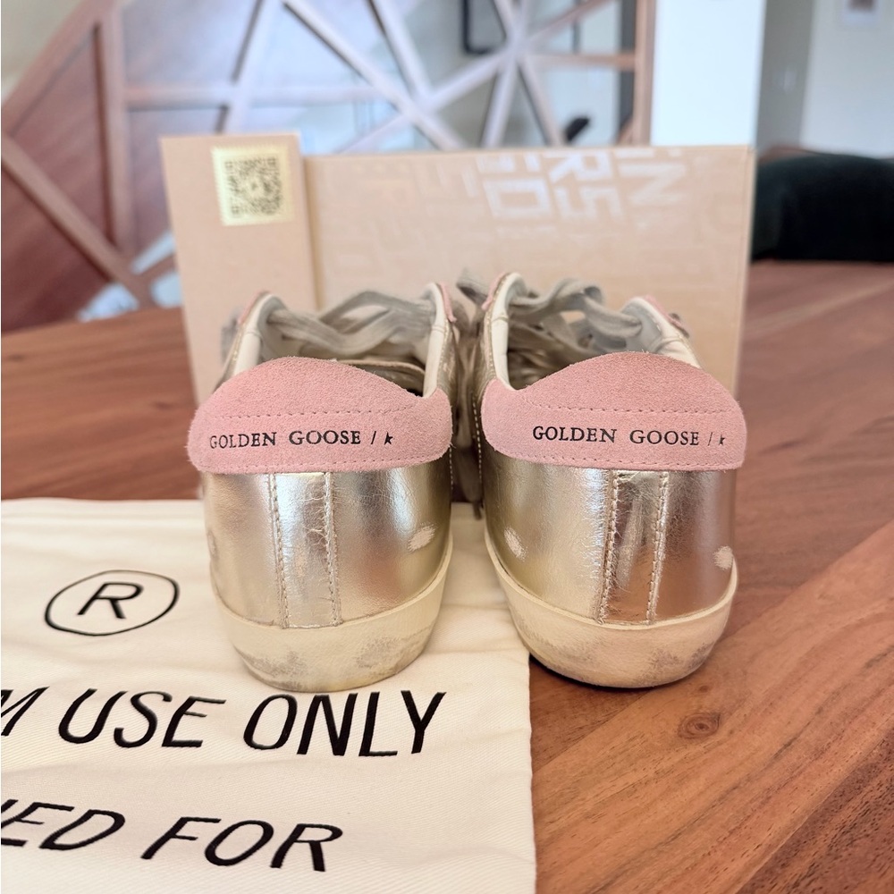 Golden Goose SUPER-STAR CLASSIC PLATINUM/PALE PINK - size 39 - Picture 2 of 5